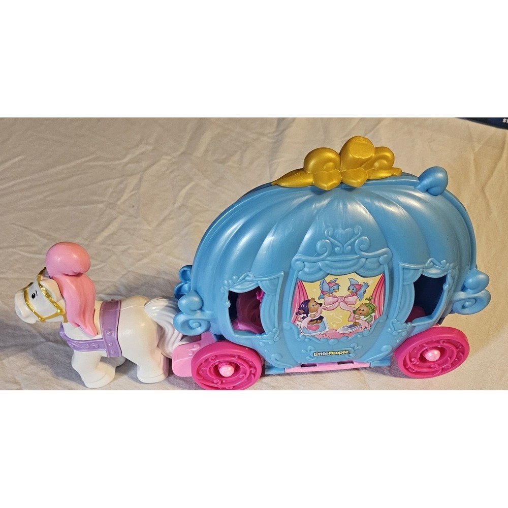 Fisher-Price Little People Cinderella Pumpkin Carriage Coach‎ Horse Toy